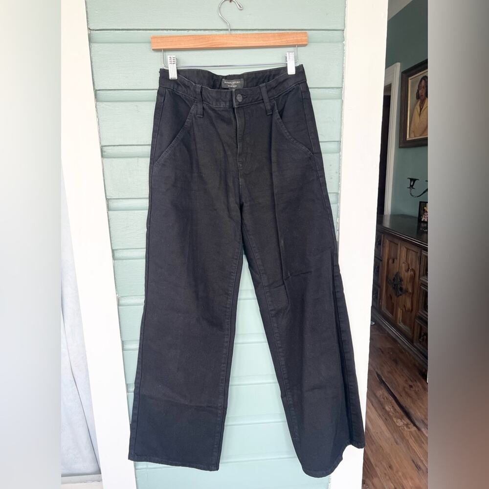 Banana republic NWT wide leg denim trouser pants black denim office professional
